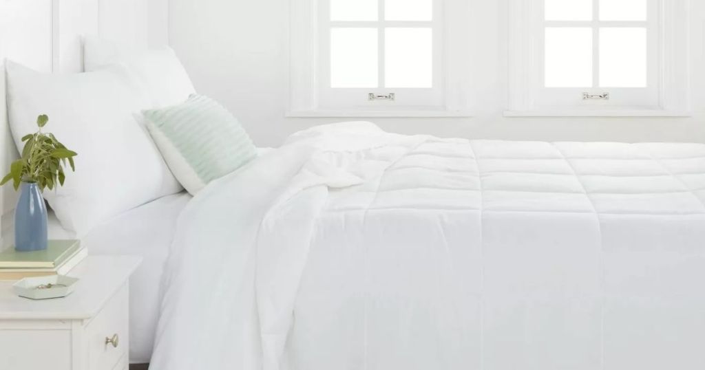 Room Essentials Down Alternative Comforter on bed