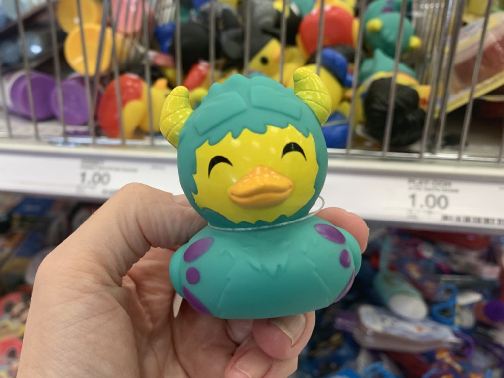 hand holding sully rubber duck at target 