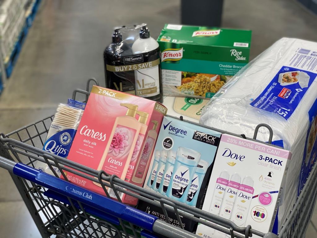 Unilever personal care products in a Sam's Club cart