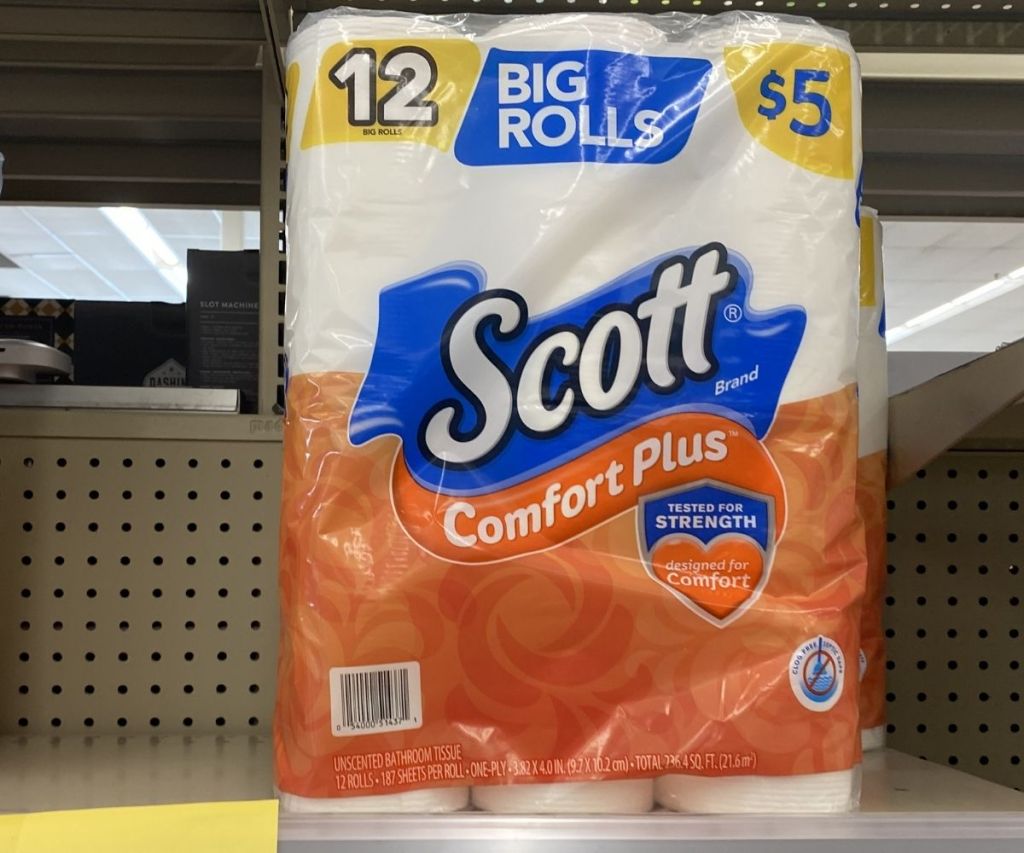 Scott ComfortPlus 12-Roll TP on shelf