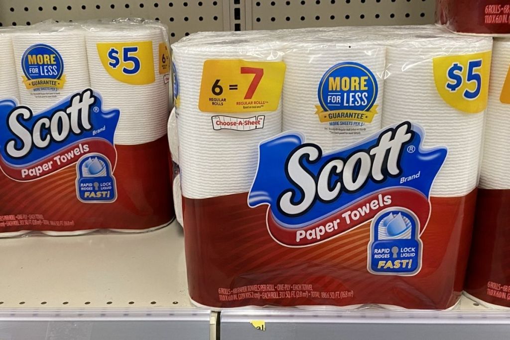 Scott Paper Towels 6-Roll on shelf