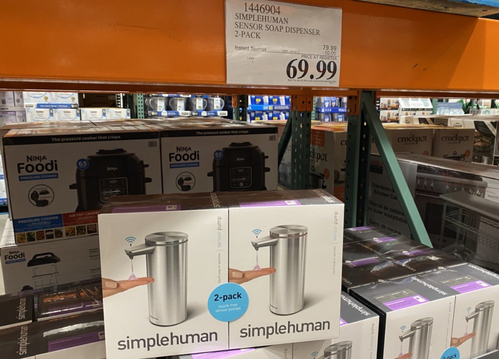 Large in-store display of soap dispenser 2-packs