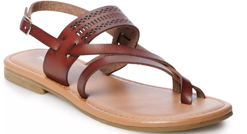 tan and brown sandal