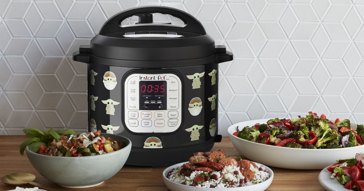 Star Wars 6qt Instant Pot Duo 7-in-1 on counter with food