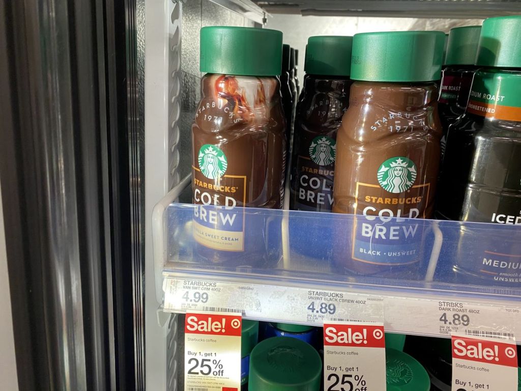 Starbucks Cold Brew in the cooler at Target