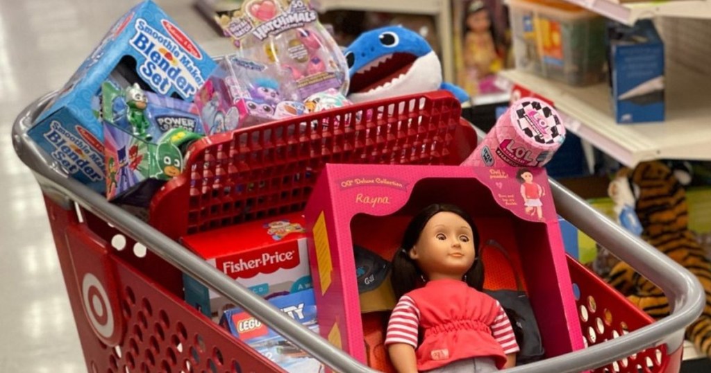 TARGET cart w: toys in store