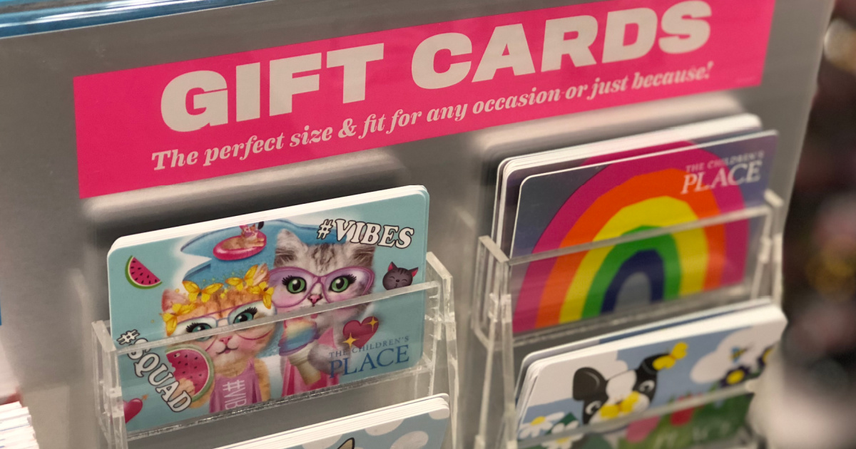 The Children's Place gift cards on display
