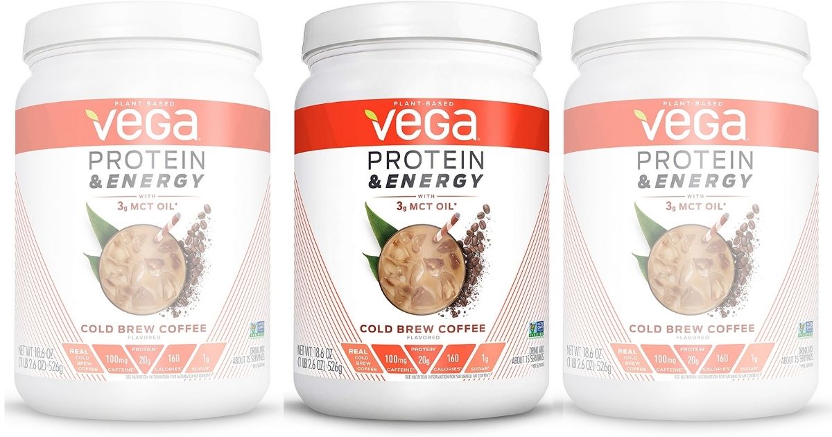 Vega Cold Brew Coffee Protein Powder 18.6oz Canister Only 14 Shipped