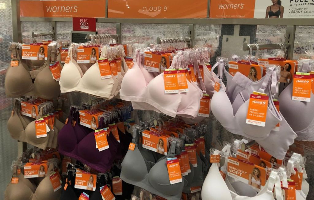 display of Warner's bras at Kohl's