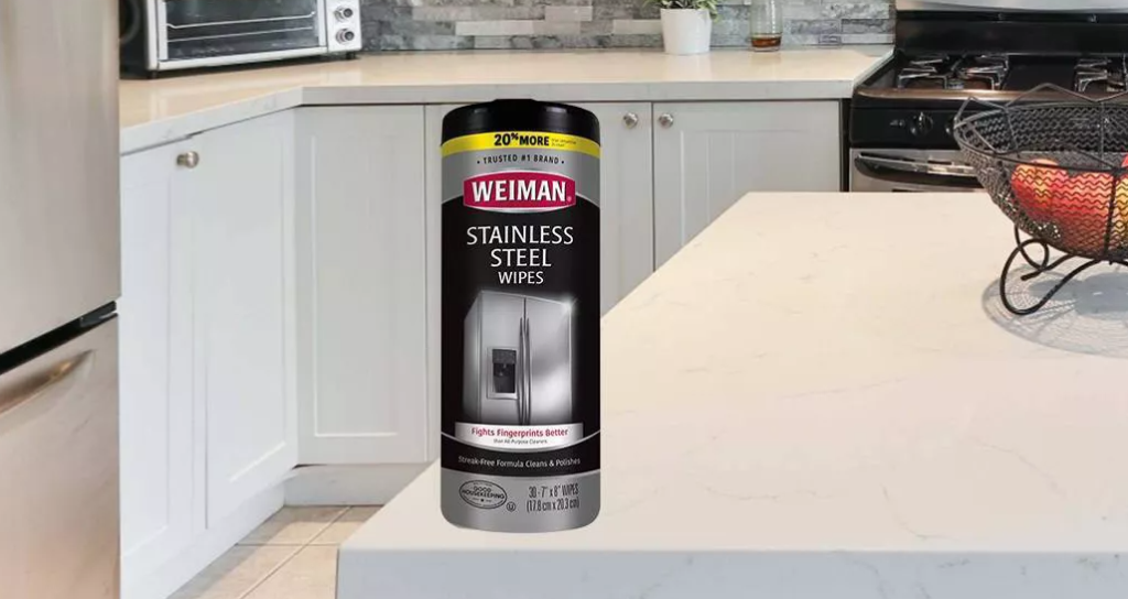 package of stainless steel wipes on a counter