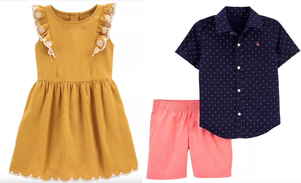 carters toddler outfits dress and shorts outfit