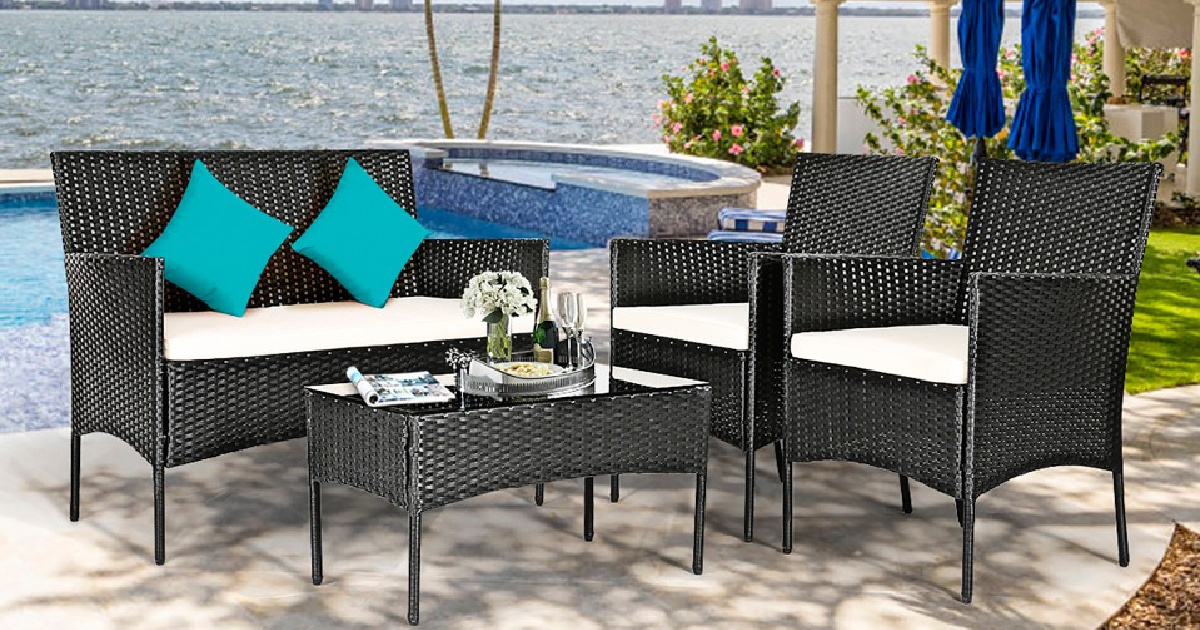 4-Piece Cushioned Patio Furniture Set from $209.99 Shipped (Regularly
