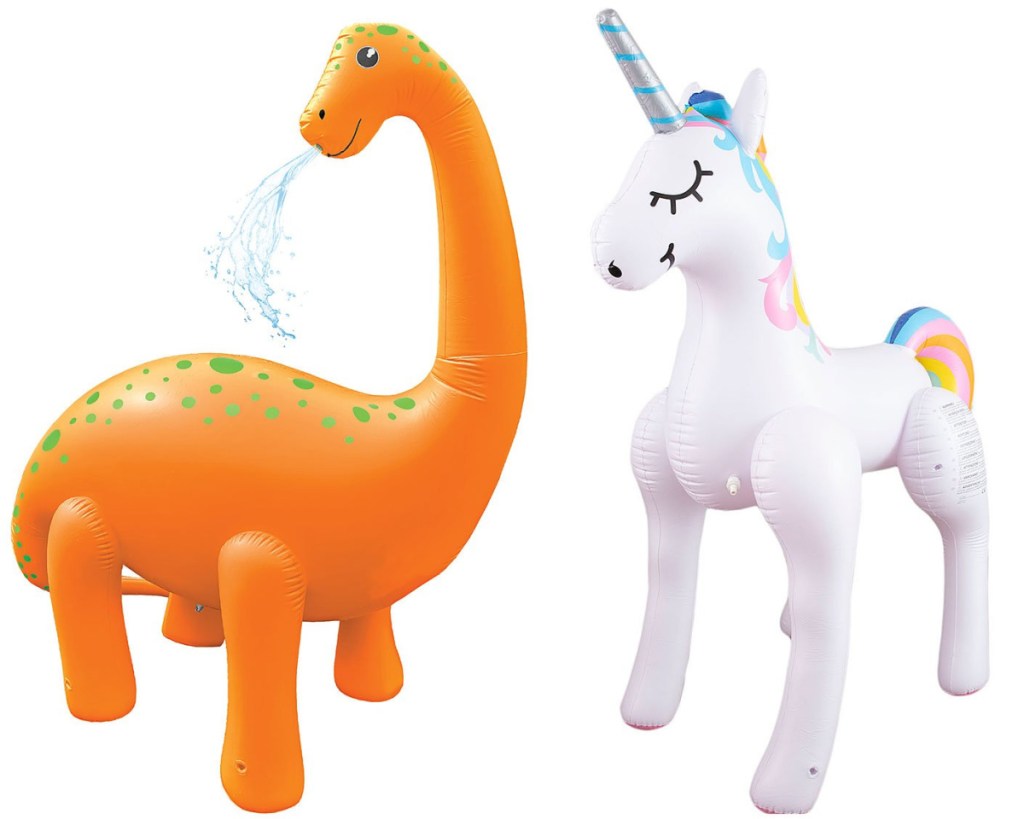 dino sprinkler and unicorn