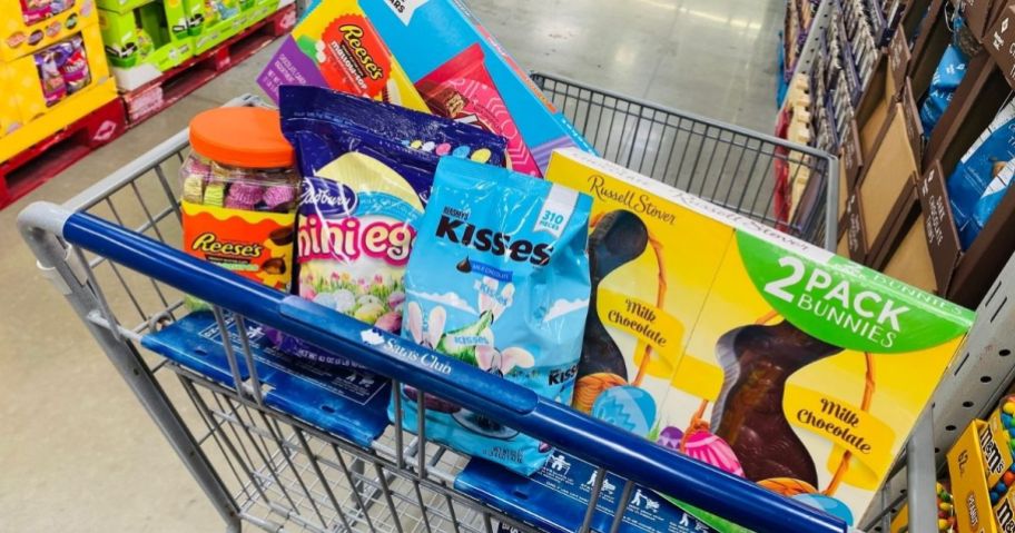 easter candy in cart at sam's club