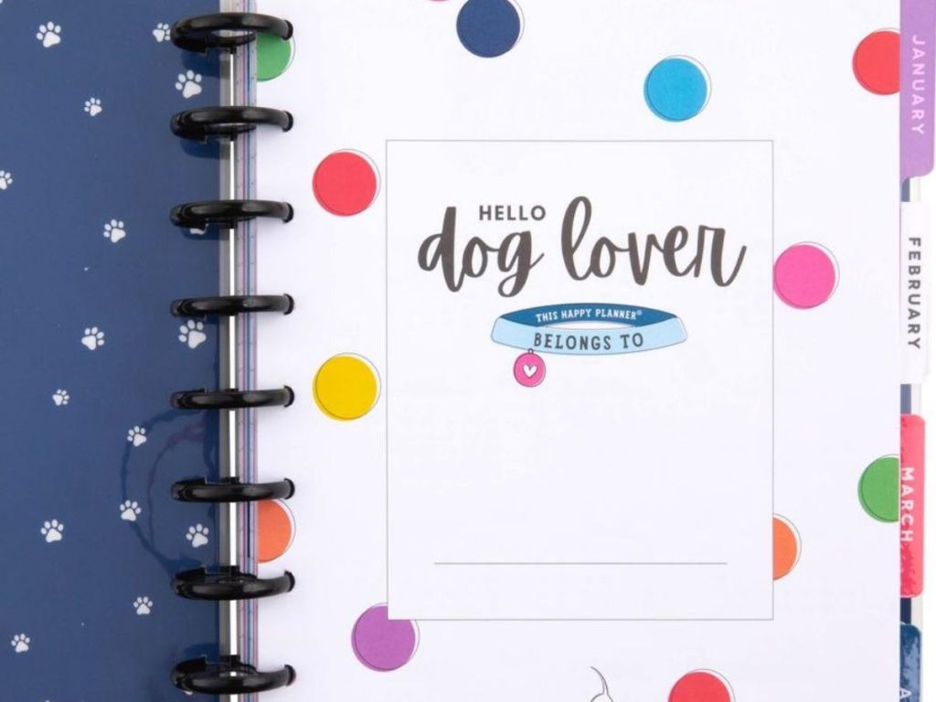 Happy planner dog lover calendar