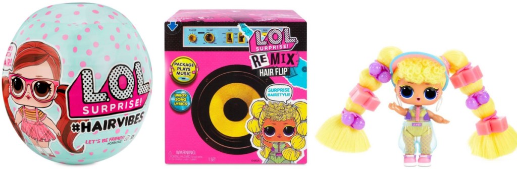 LOL Surprise hairvibes ball and LOL Remix doll