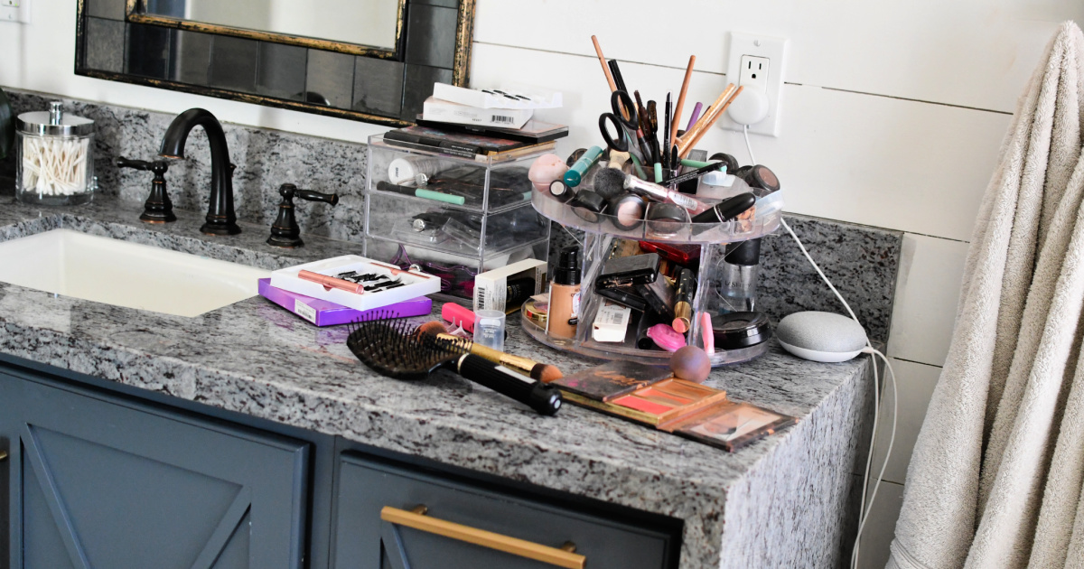 messy makeup station