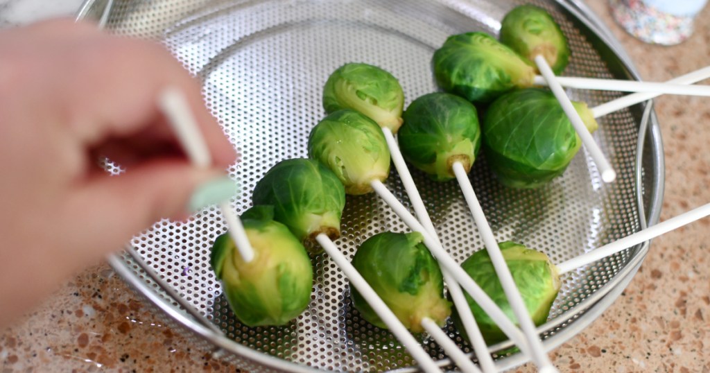 putting cake pop sticks in brussels sprouts april fools prank 
