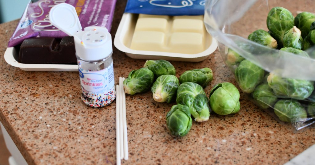 supplies for brussels sprouts cake pops april fools prank