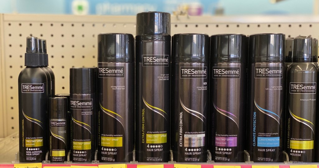 tresemme hairsprays at walgreens in store on shelf