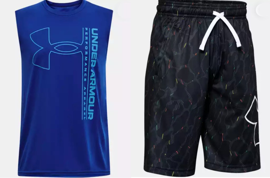under armour boys tank and shorts