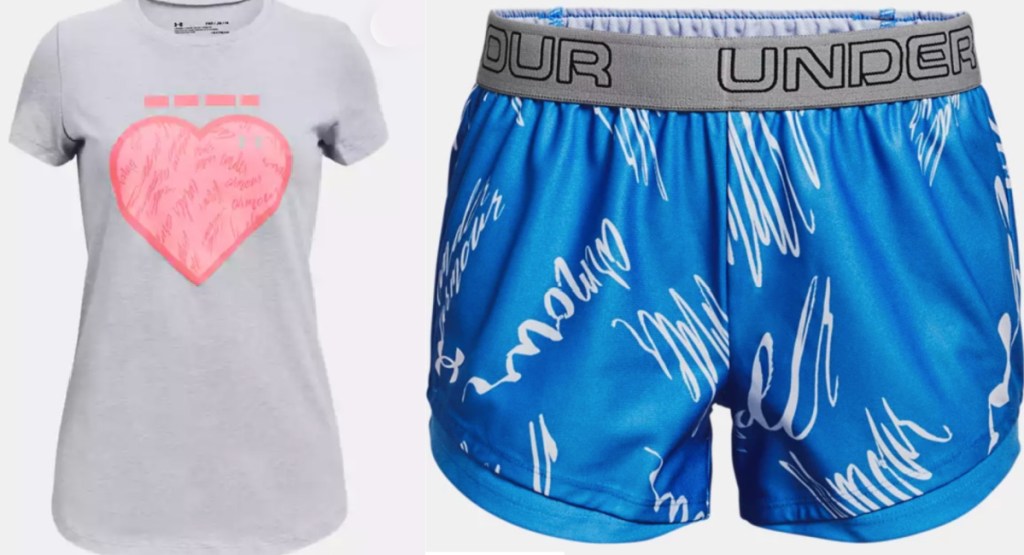 under armour girls shirt and shorts