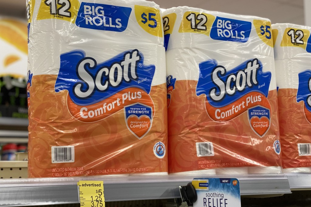 walgreens scott toilet paper on shelf