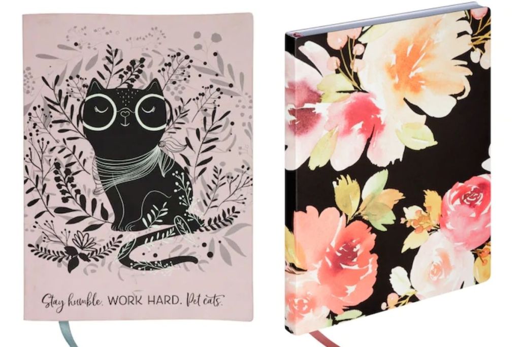 Artist's Loft Pet Cats & Black Floral Lined Journals