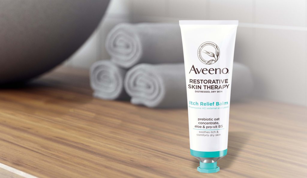 Aveeno Restorative Skin Therapy on counter