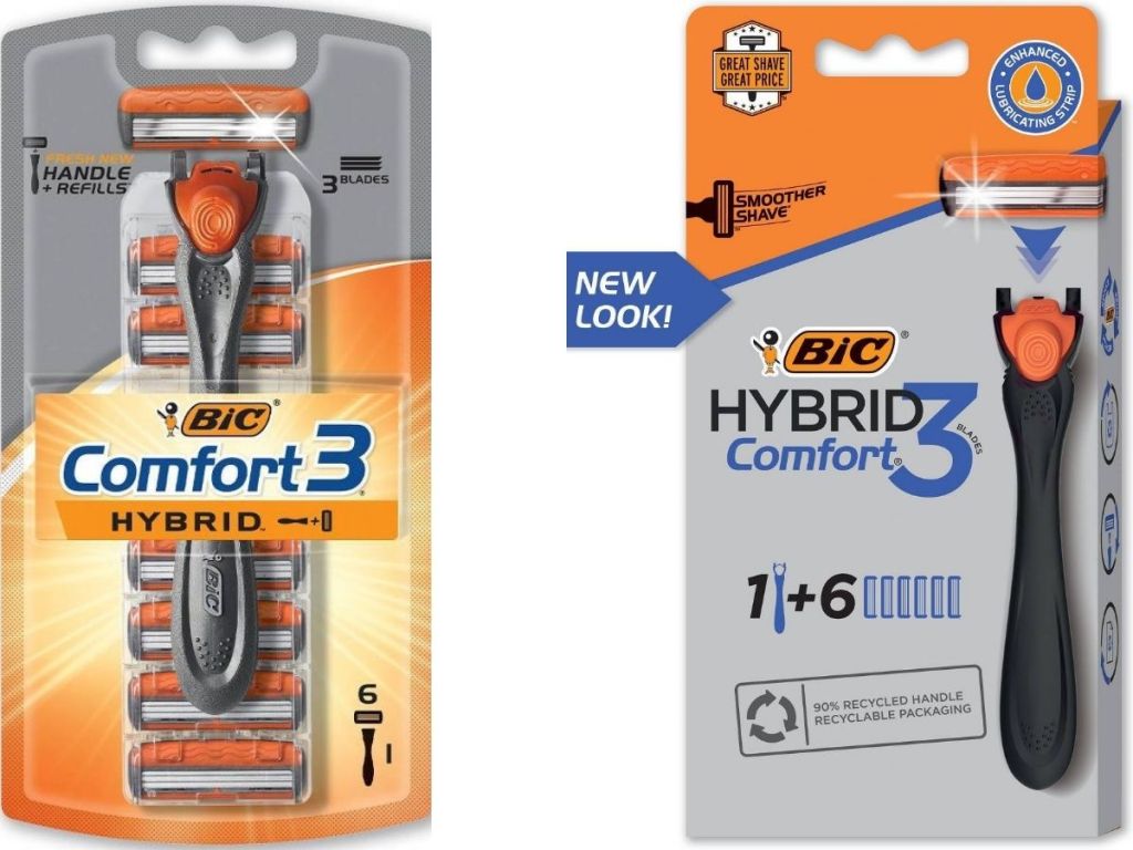 Bic Comfort 3 Hybrid Razor with 6 cartidges