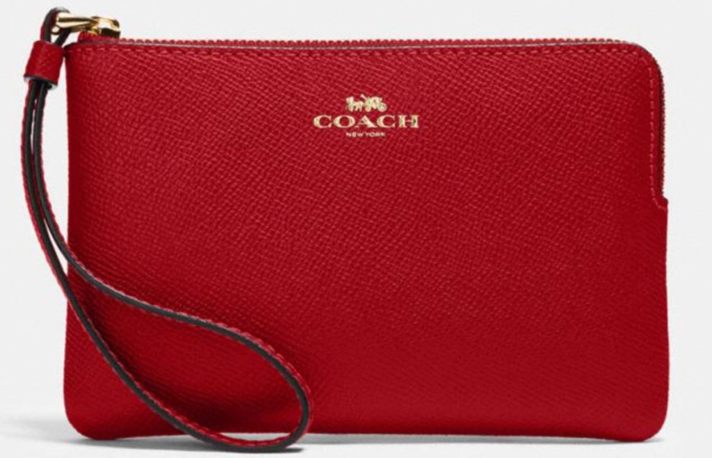 red coach wristlet wallet