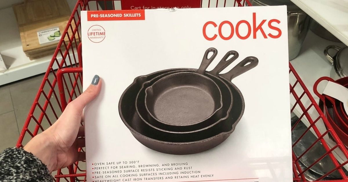 cooks cast iron pan set