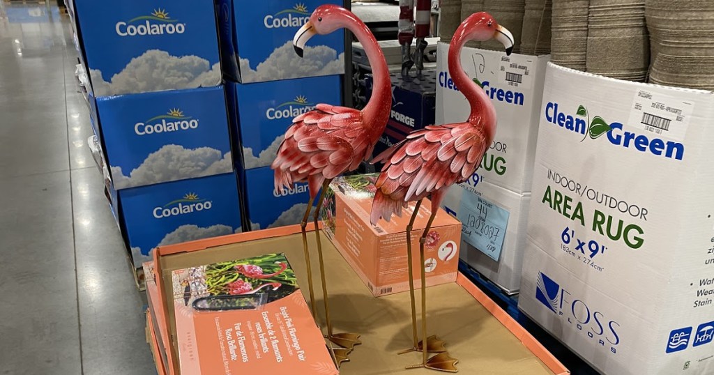 Pink Flamingo Metal Statue 2Pack Only 29.99 at Costco