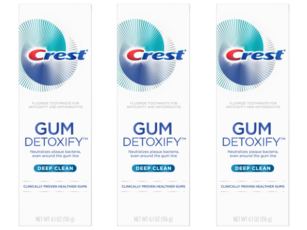3 tubes of crest detoxify toothpaste