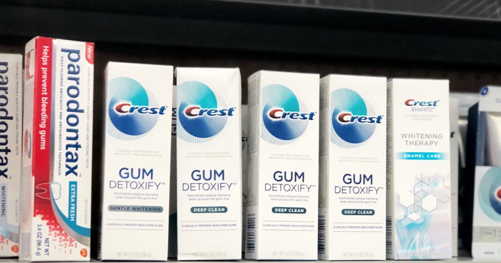 3 tubes of crest gum detoxify toothpaste