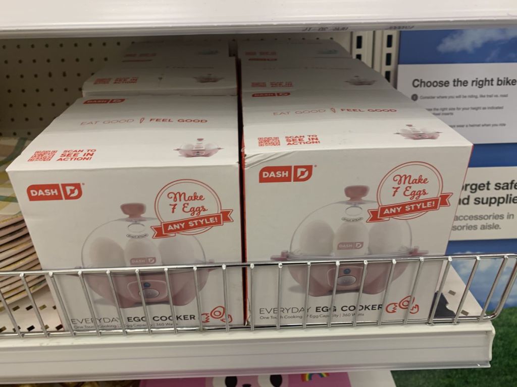 Dash Egg Cookers on a shelf at Target