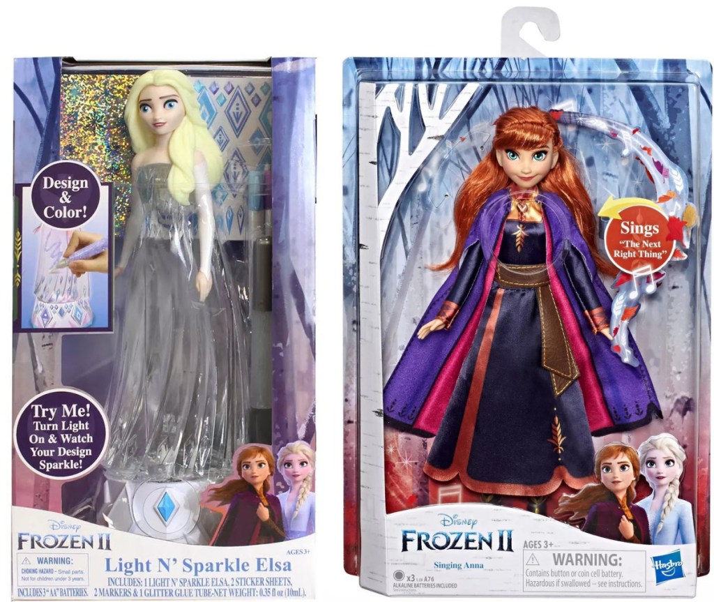 two Disney Frozen themed dolls