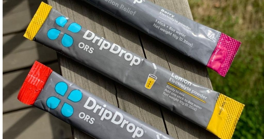 3 DripDrop ORS Electrolyte Powder Sticks