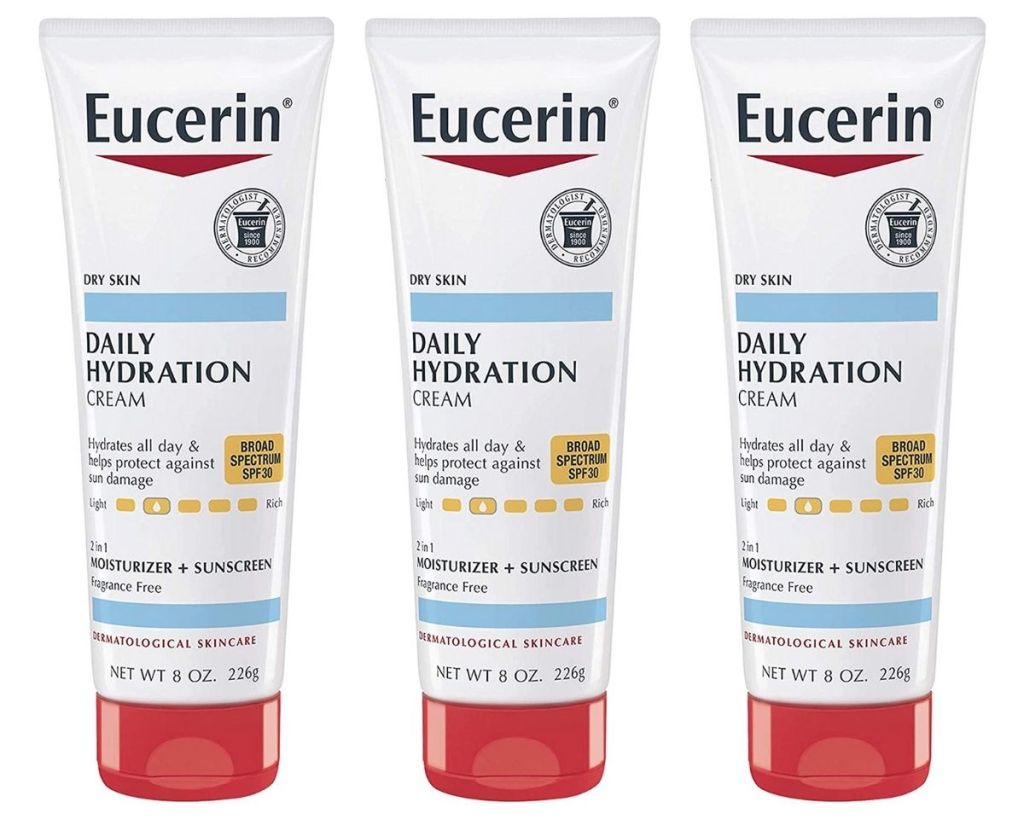 3 bottles of Eucerin Daily Hydration