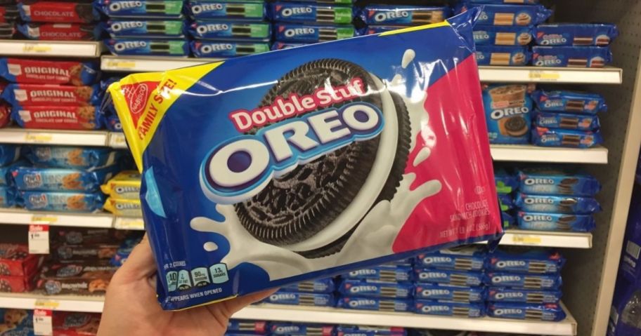 Family Size Double Stuf Oreos being held up in store