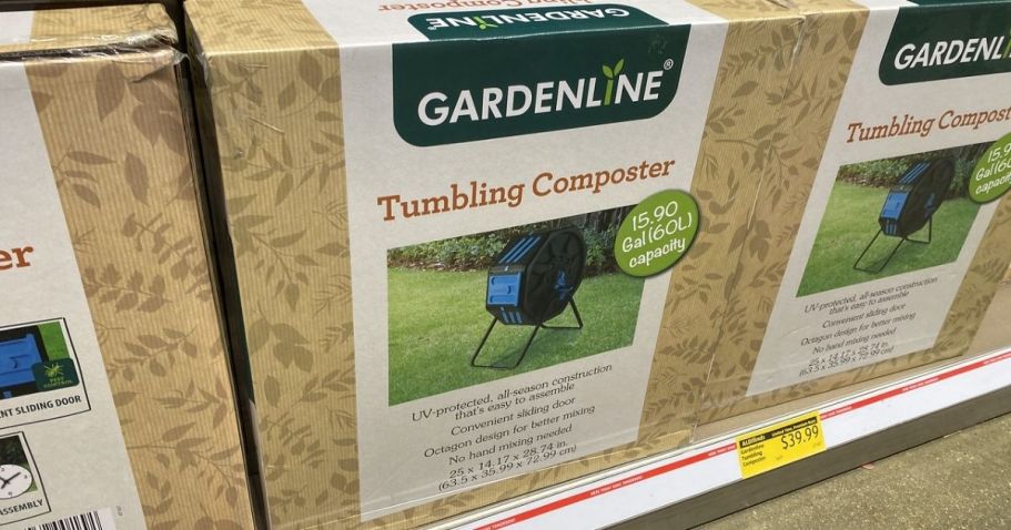 Gardenline Tumbling Composter Only $39.99 at ALDI