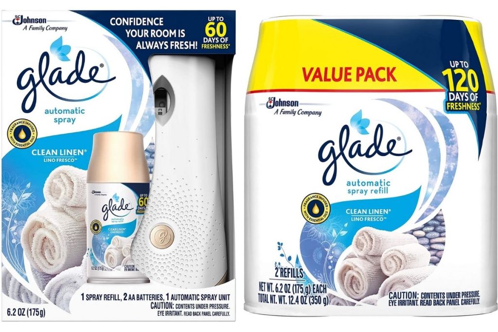 Glade Automatic Air Freshener and Refills in packaging