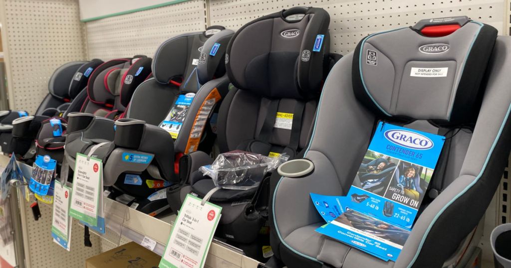 car seats on shelf