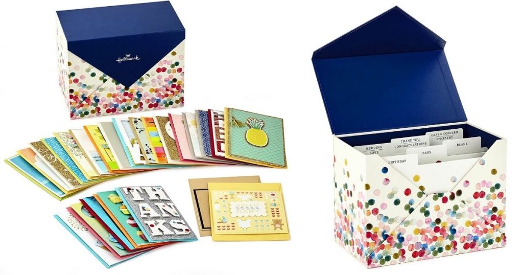 Hallmark Handmade Card Set w/ Polka Dot Storage Box