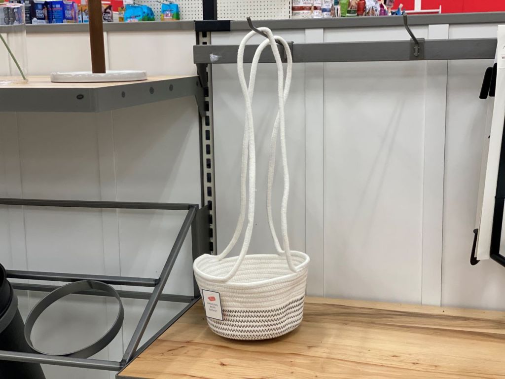 Hanging Rope Basket on a shelf