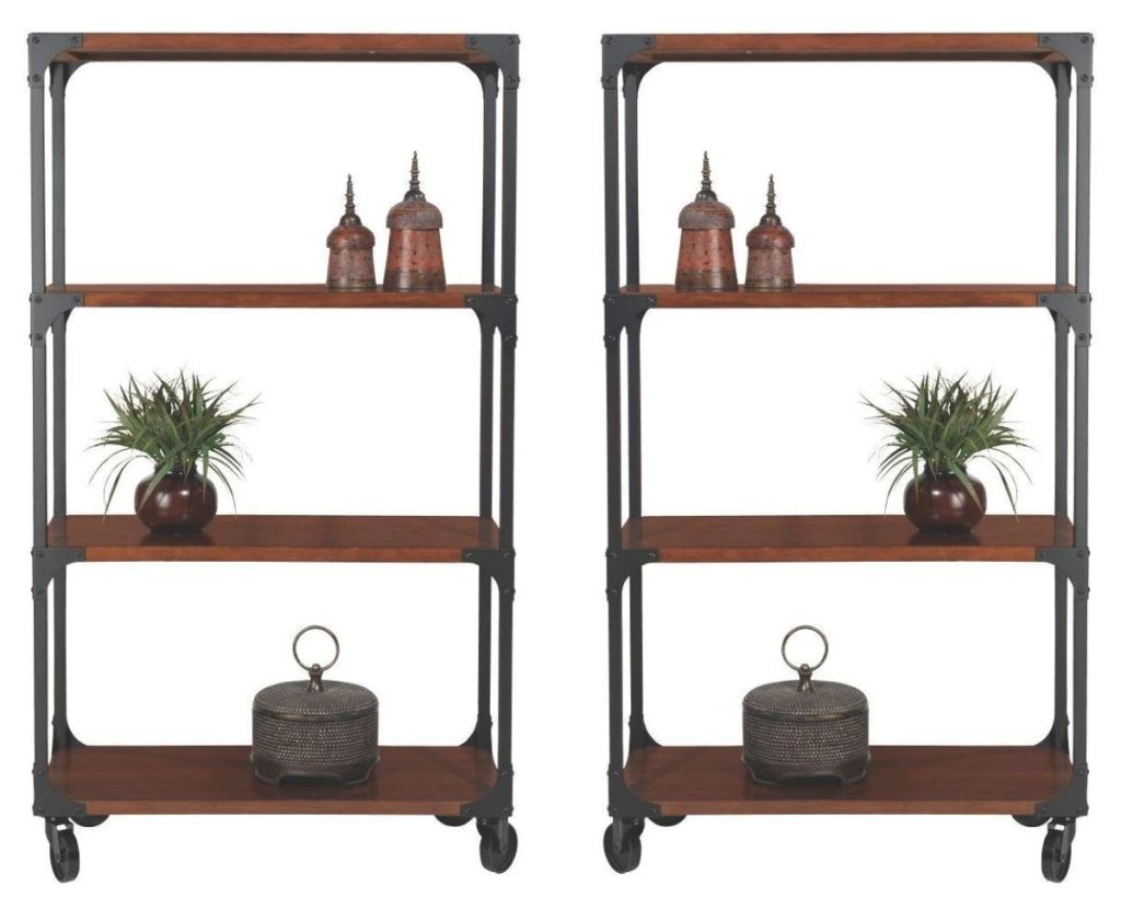 2 views of Home Decorators Collection Metal 3-Shelf Bookcase