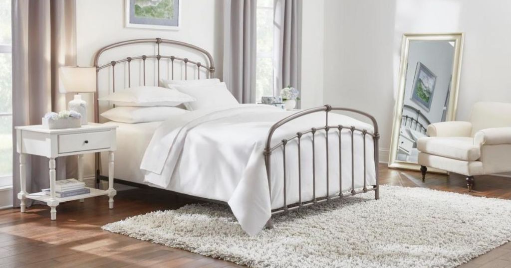 Farmhouse Style King Or Queen Size Bed, Queen Size Bed Frame Home Depot