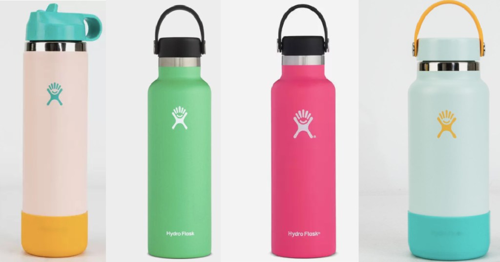 hydro flask tumblers in various colors