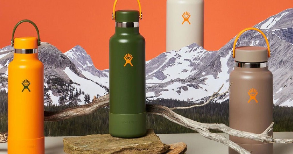 Hydro flask tumblers in various woodland colors