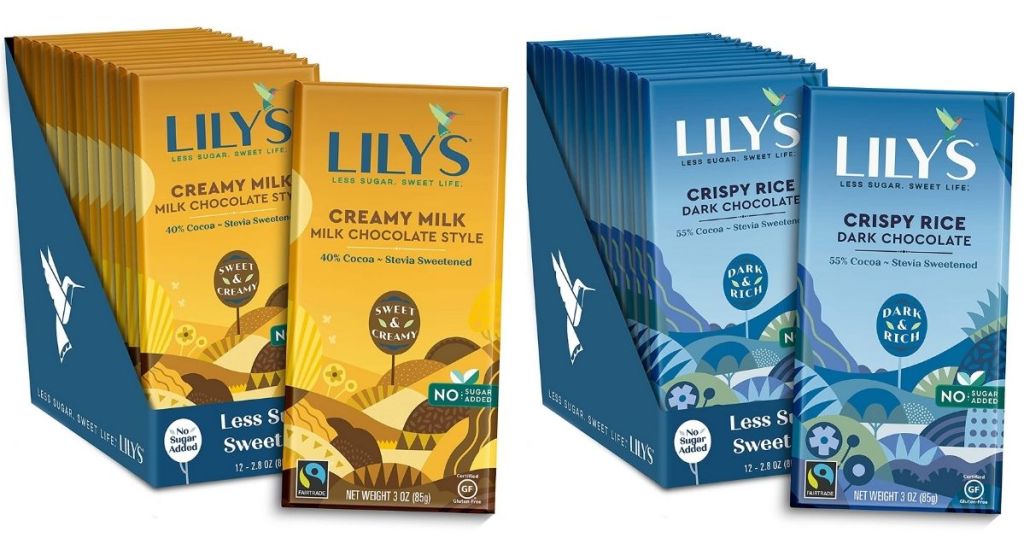 Lilys Milk and Crispy Rice Dark Chocolate Bars